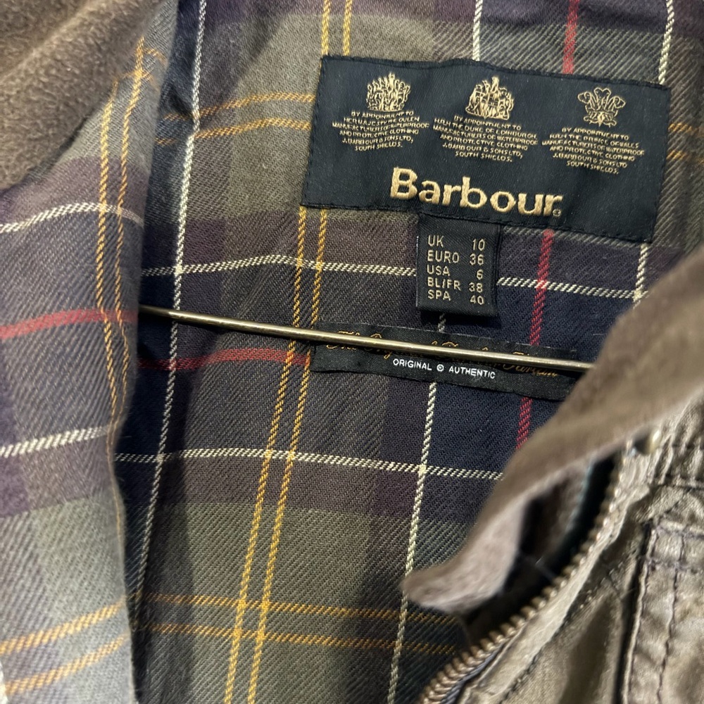 Barbour Olive Quilted Field Jacket size 6 - Picture 5 of 7